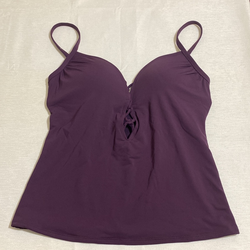 BLEU ROD BEATTIE Women's Plunge Push-Up Tankini Top Size 8